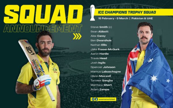 Final Australia Squad for ICC Men’s Champions Trophy