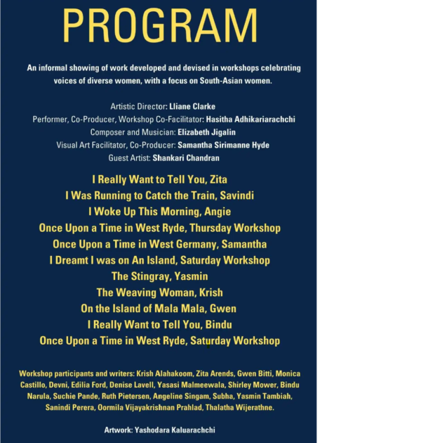 Making the Connection – ‘Sambandha’ workshops run by Voices of Women in Sydney Australia - By Angie Singam