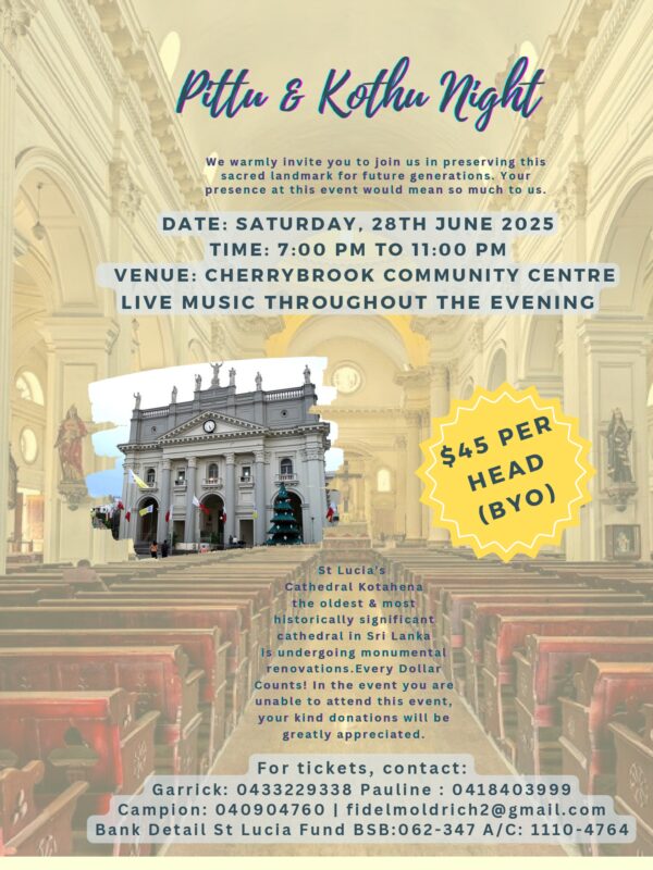 Pittu & Kothu Night - SATURDAY, 28TH JUNE 2025 - 7 0 0 PM T O 11 0 0 PM ( Sydney Event )