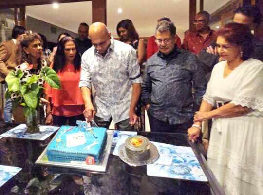 Sandy's home in Dingley to celebrate his 70's milestone birthday