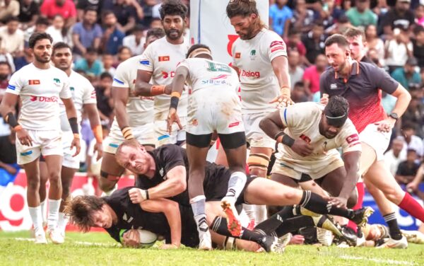'Small Blacks' give Tuskers a Rugby lesson at Nittawela. Brilliant running rugby reduces locals to an awesome inspiring experience.  - BY TREVINE RODRIGO IN MELBOURNE.  (eLanka Sports Editor).