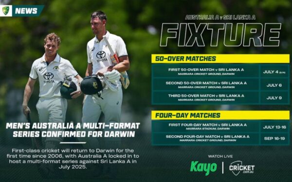 Australia to host Sri Lanka A for a multi-format series in July