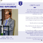 IN LOVING MEMORY OF GEORGE RUPESINGHE