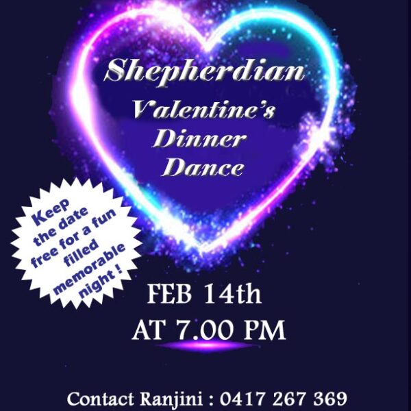 Shepherdian Valentine's Dinner Dance - 14th February - 7.00 PM