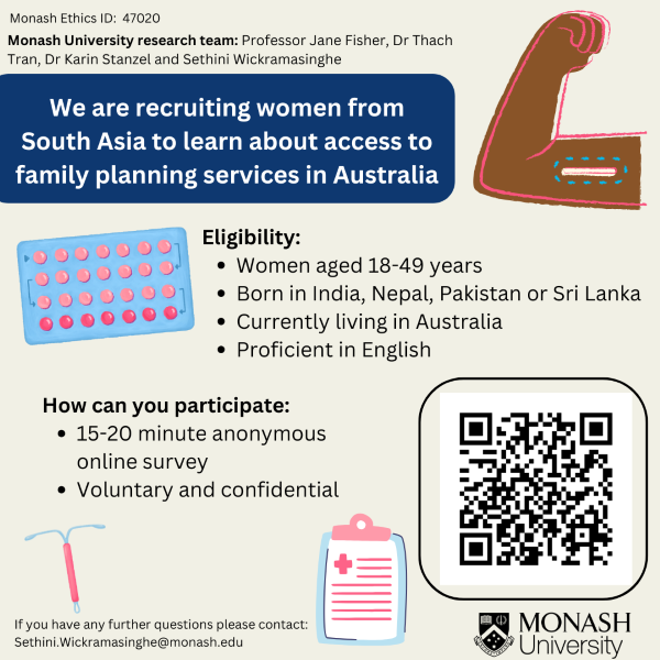 Seeking women from South Asia for research study 