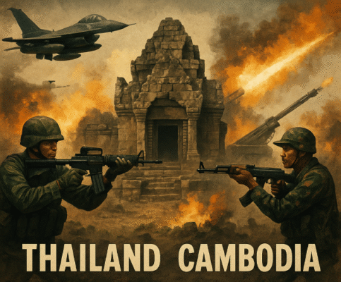 Thailand Cambodia border conflict 2025 , Ta Muen Thom temple clashes , Thailand Cambodia military escalation ,Ancient temple dispute Southeast Asia