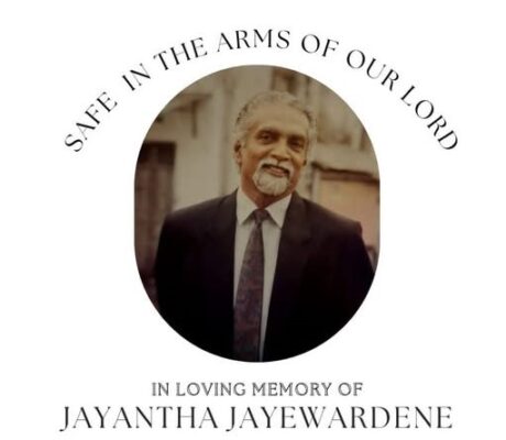 IN LOVING MEMORY OF JAYANTHA JAYEWARDENE 2